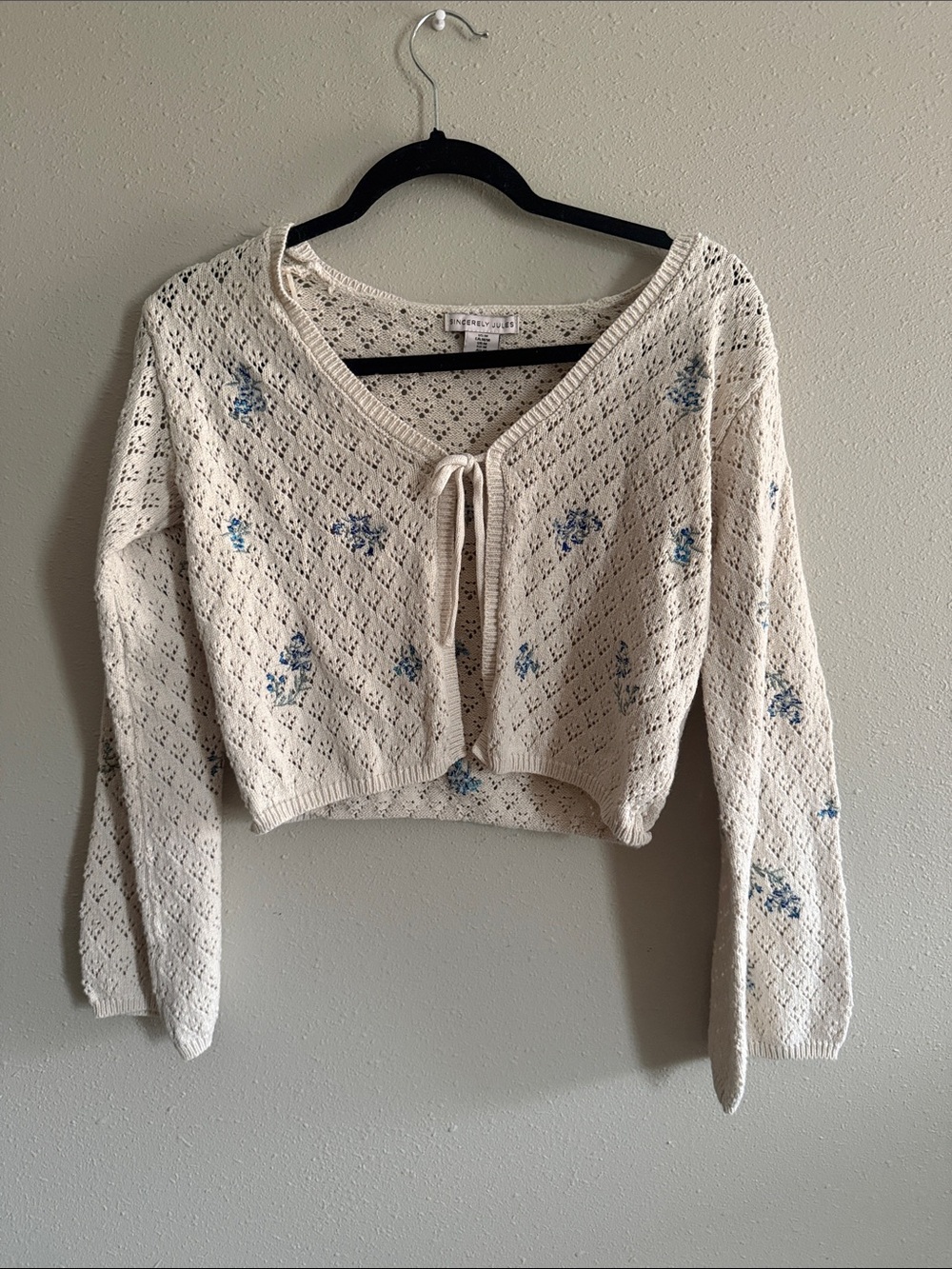 Sincerely Jules Cream Eyelet Knit Pullover